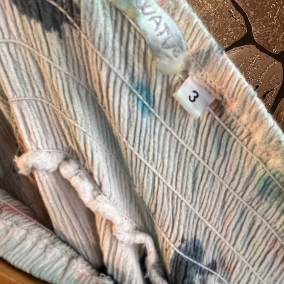 Hand Tie Dye cotton smocked textured soft beach pants wide leg 1 of a kind - Picture 9 of 9